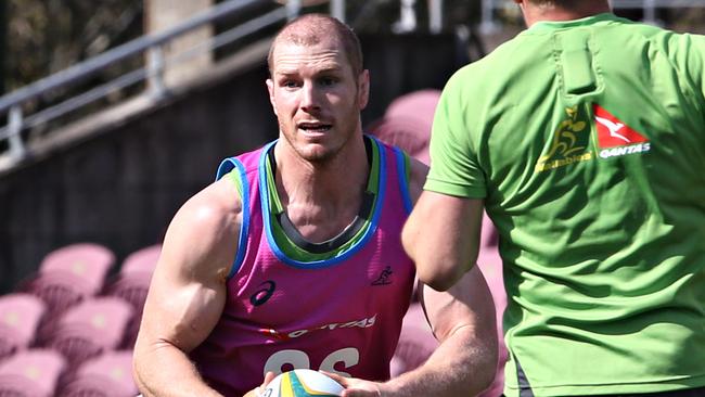 David Pocock at Wallabies training at Ballymore on Monday.