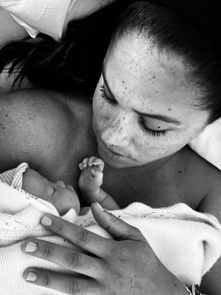 The Duchess of Sussex, 43, took to Instagram early Wednesday to post two black-and-white photos of her with the little one in honour of her special day. Picture: @meghan/Instagram