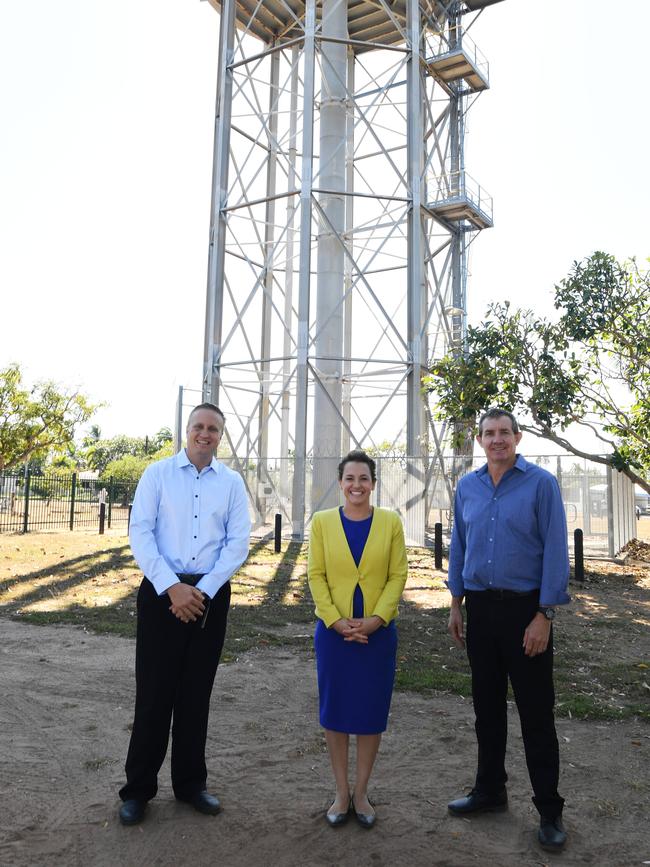 Opposition Leader Lia Finocchiaro joined by Gerard Maley (candidate for Nelson) and Matthew Kerle (candidate for Blain).