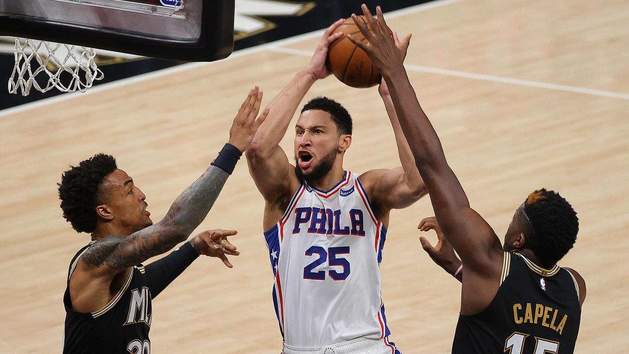 Ben Simmons is ‘prepared’ to be fined up to $1.3 million for skipping Philadelphia 76ers training camp. Picture: Kevin C. Cox/Getty Images/AFP