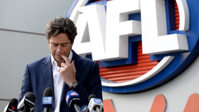 AFL Chief Executive Gillon McLachlan could skip SA’s 14-day quarantine if the state wins the right to host the Grand Final. Picture: NCA NewsWire / Andrew Henshaw