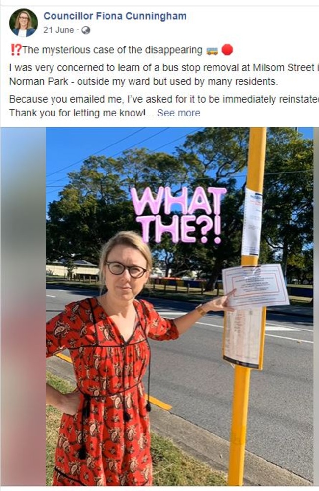 Bus stop Bottomley Park Norman Park Milsom St removal Kara Cook Fiona ...