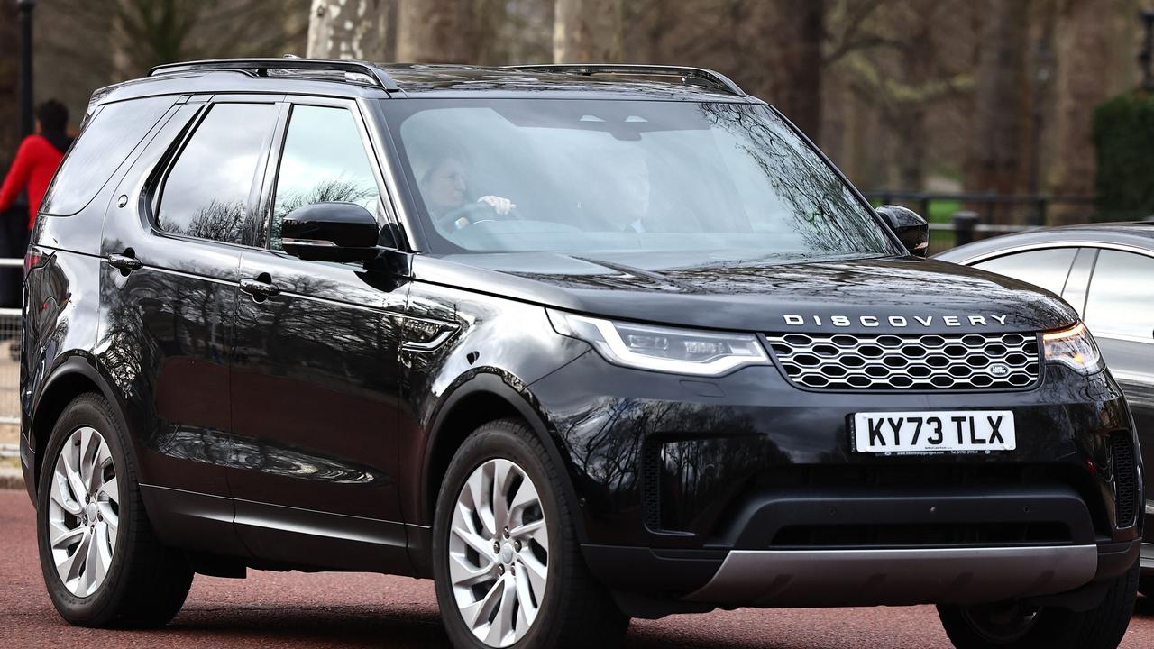 A car carrying Prince Harry is driven to Clarence House in London on February 6, 2024. King Charles III's estranged son Prince Harry reportedly arrived in London on Tuesday after his father's diagnosis of cancer, which doctors "caught early". Picture: AFP