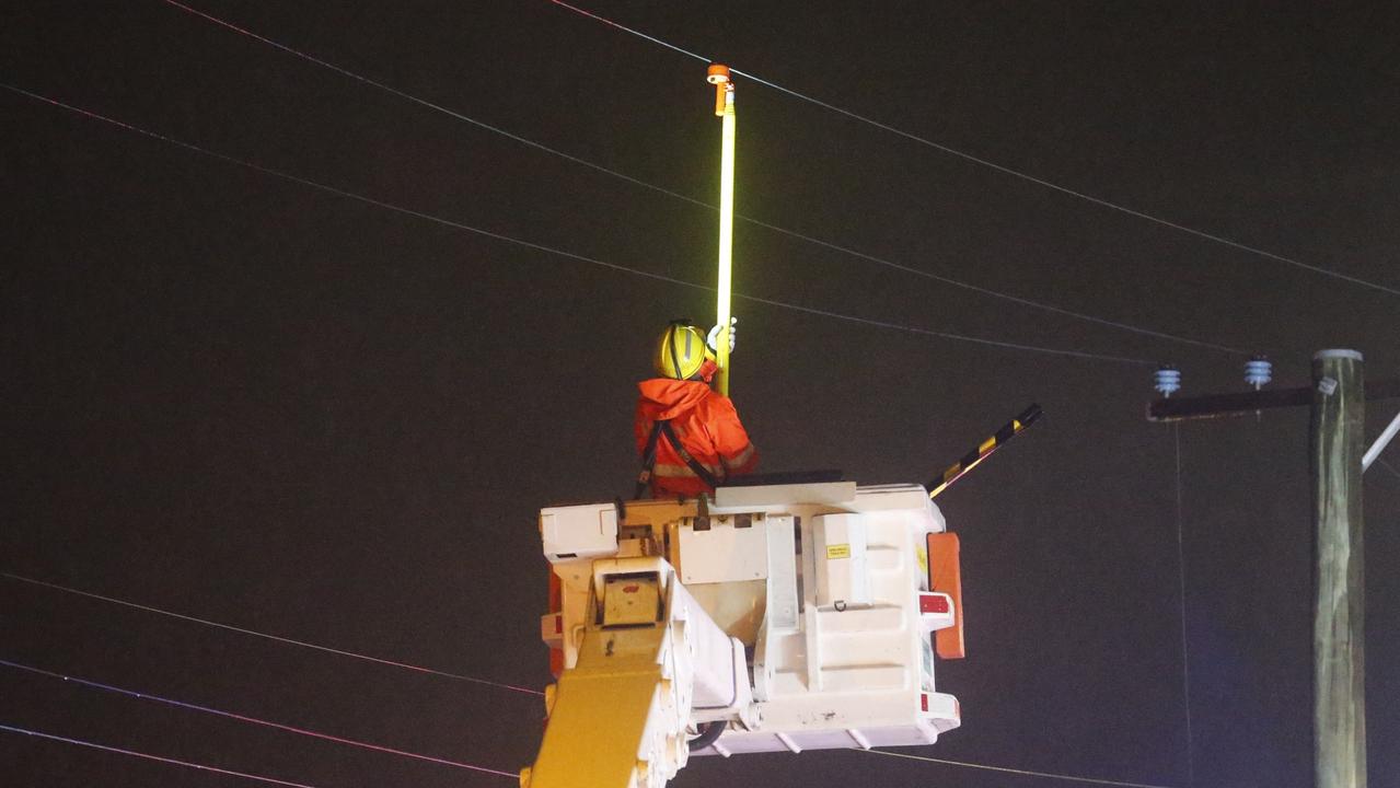 Emergency responders at the scene Hossam Ibrahim was electrocuted and died when hit by power lines that had fallen after a storm. Picture: Steve Tyson 