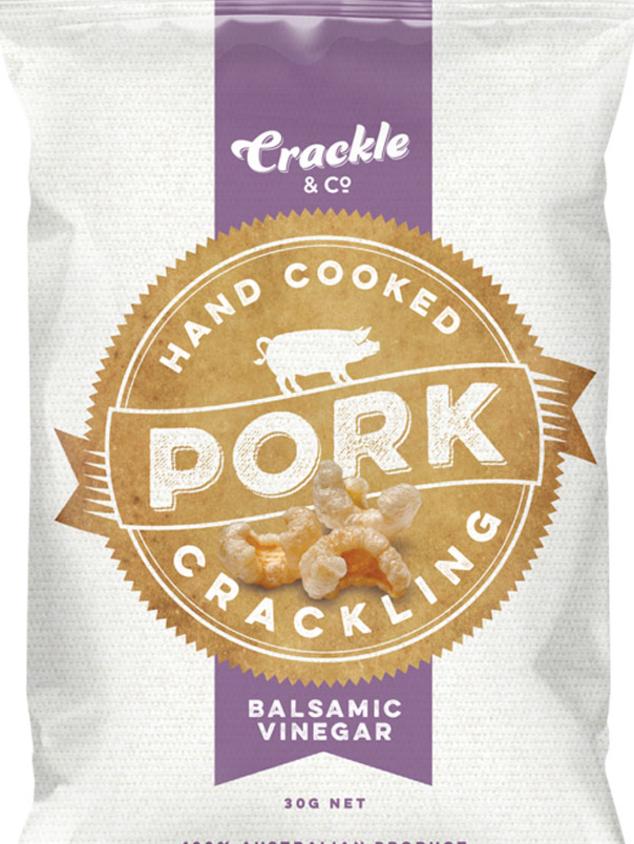 Crackle &amp; Co Pork crackling in balsamic vinegar flavour.