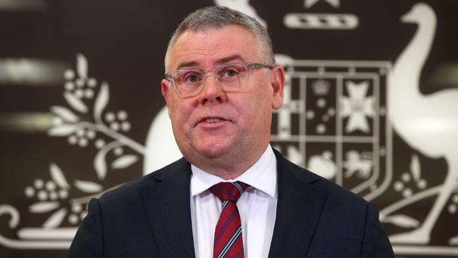 Employment and Workplace Relations Minister Murray Watt says fines and jail time are the deterrent to prevent CFMEU official or associates attempting to obstruct administrator. Picture: David Clark