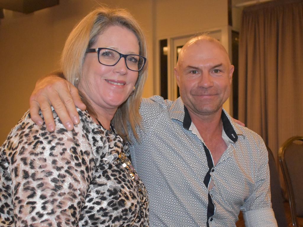 Tracey Bamberry (left) and Drew Morgan at Magpies awards night, October 29, 2021. Picture: Matthew Forrest