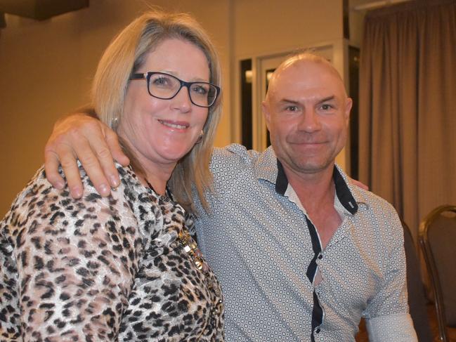 Tracey Bamberry (left) and Drew Morgan at Magpies awards night, October 29, 2021. Picture: Matthew Forrest