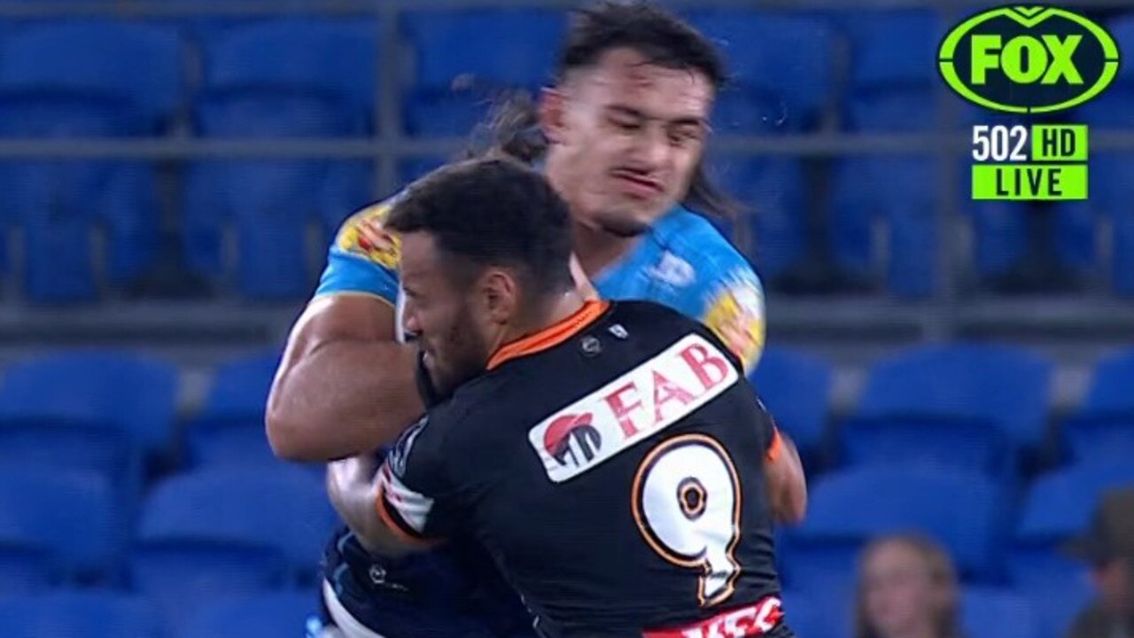 The contact has ended Koroisau's Origin campaign. Photo: Fox Sports