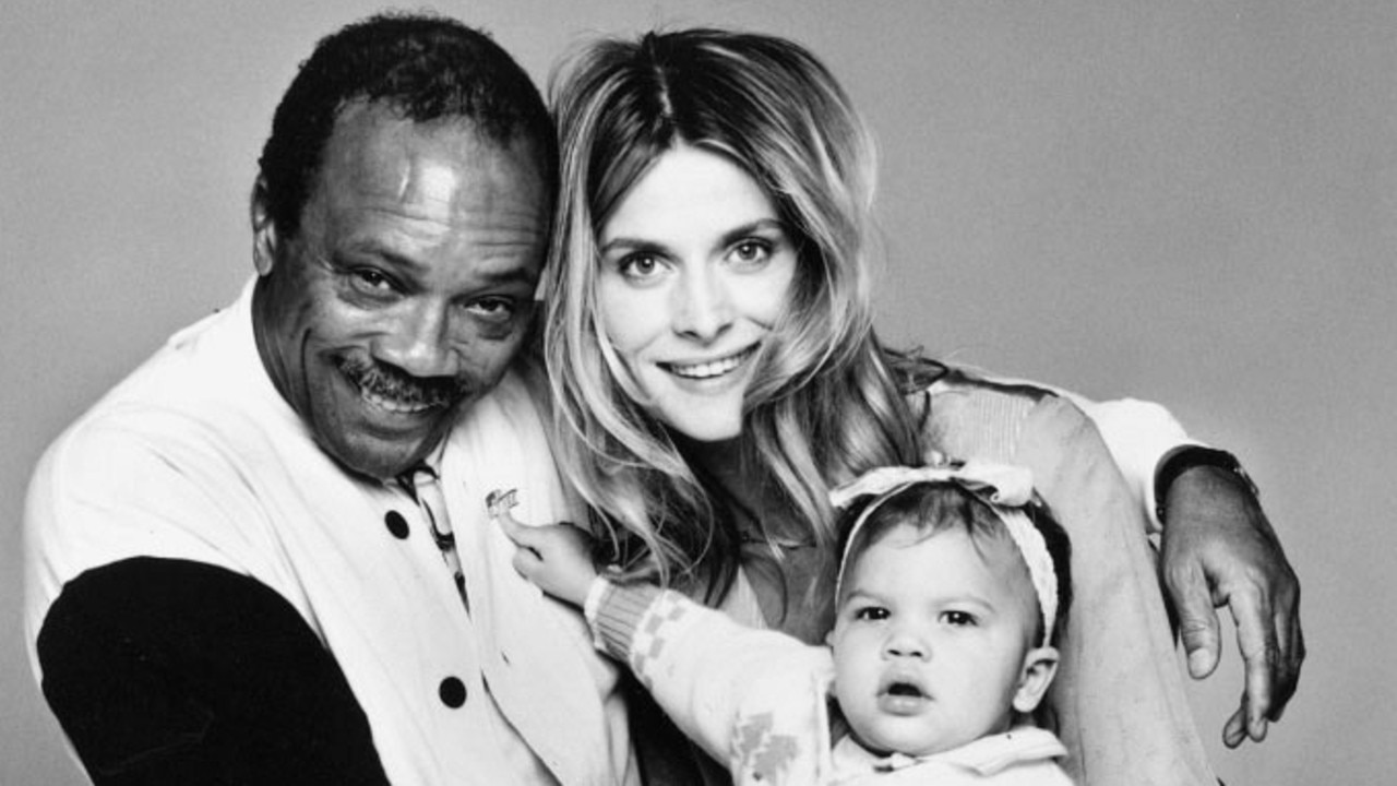 Quincy Jones and then wife, actress Nastassja Kinski, with their daughter Kenya. Picture: Supplied