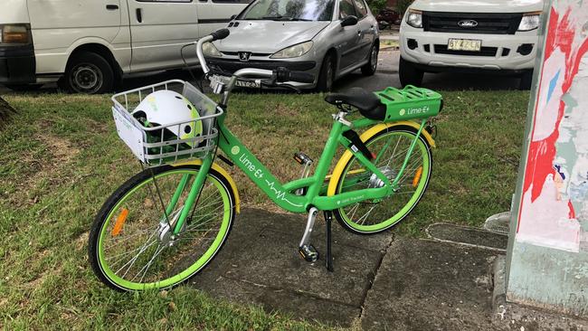 One of the bikes parked in Bondi Junction