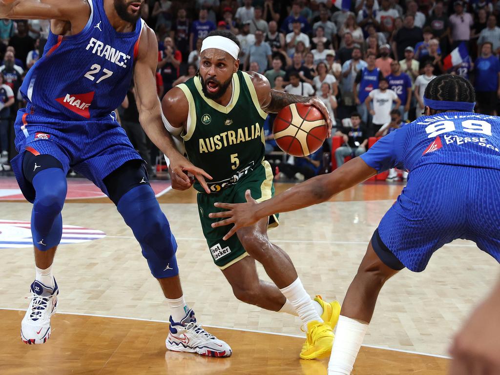 Patty Mills shone as the Boomers beat France in a thriller. Picture: Adam Head