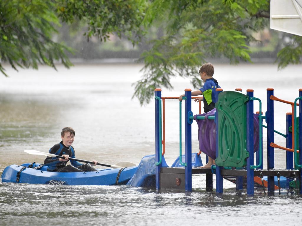 A playground in Northey St in Brisbane’s Windsor on Saturday. Picture: John Gass