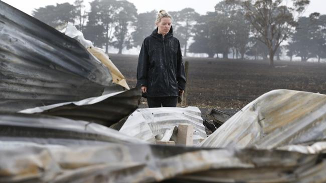 The couple had only just finished construction on their home before it was incinerated. Picture: David Caird