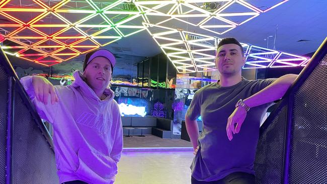 DJ Nathan Thomson and Void nightclub co-owner Nathan Lamanna inside the Ringwood club. Picture: Kiel Egging.