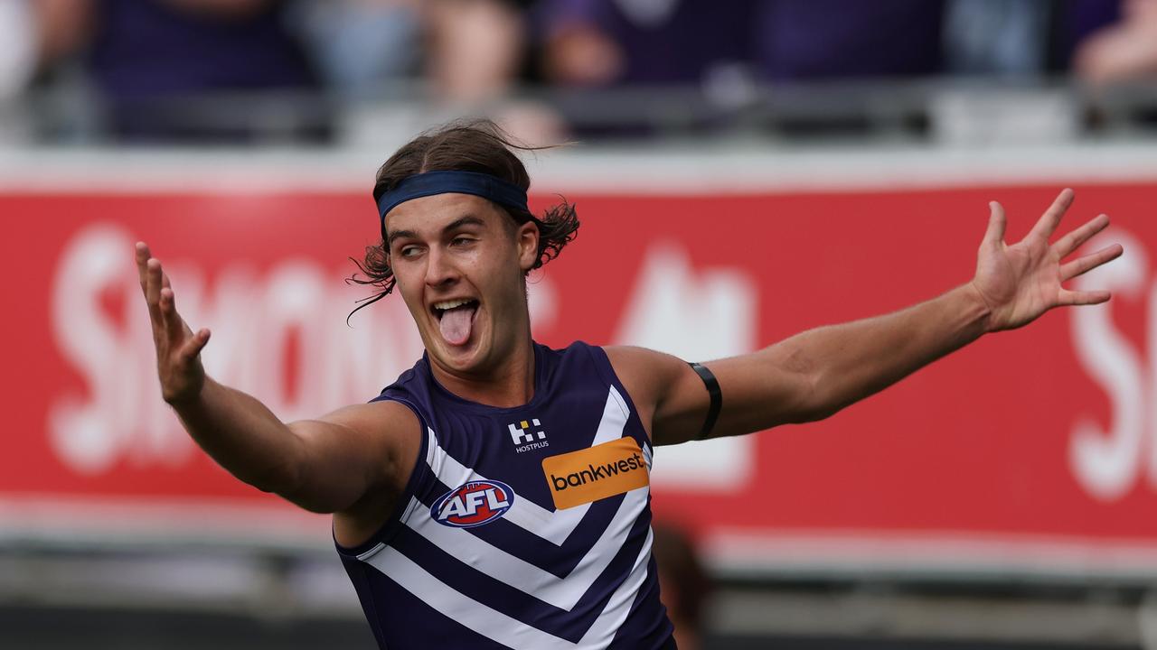 Murphy Reid had his own an eye-popping debut for the Dockers. (Photo by Daniel Pockett/Getty Images)