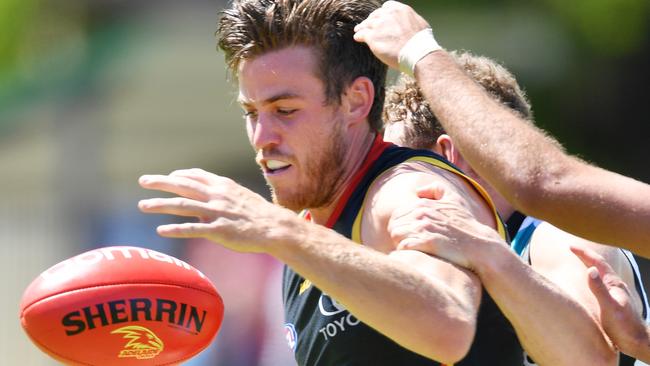 Paul Seedsman in action for the Crows. Picture: AAP Image/David Mariuz