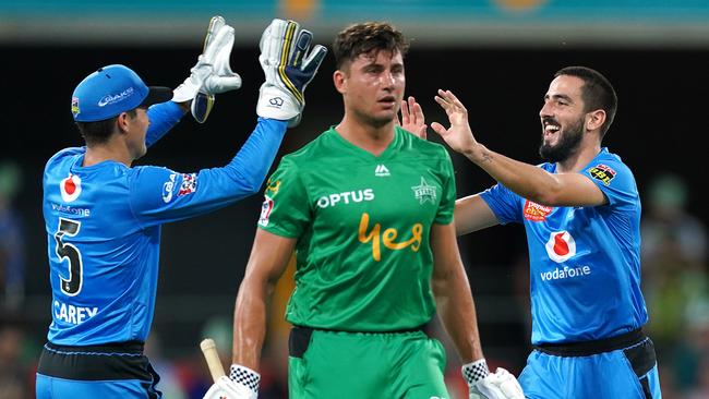 Marcus Stoinis was fined for an on-field homophobic slur. Picture: AAP/Dave Hunt