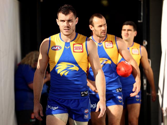 West Coast captain Luke Shuey and his predecessor, Shannon Hurn, are among the 30-plus-aged group at the Eagles. Picture: Getty Images