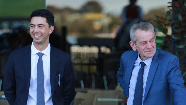 Trainers Gerald Ryan (right) and Sterling Alexiou are out to keep their winning momentum with a couple of good chances at Warwick Farm on Wednesday. Picture: Grant Guy