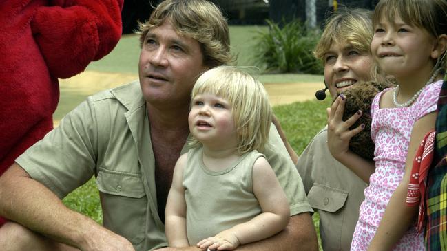 Robert celebrating his 2nd birthday at Australia Zoo with Steve, Terri and Bindi. Photo: Lou O'Brien