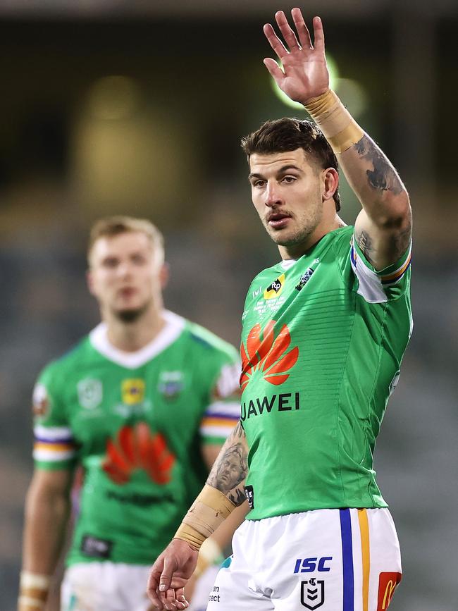 The arrival of Corey Harawira-Naera leaves a question mark over the future of Curtis Scott at Canberra. Picture: Getty Images