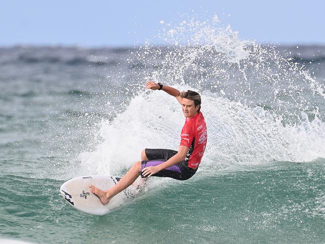 The finals of the boys individual events at the Australian Interschools Surfing Championships Friday May 24, 2024. Picture, John Gass
