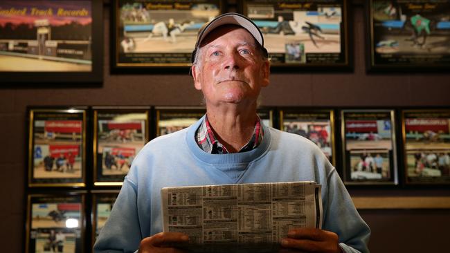 Allan Holmes, 79, studies the form at Tuesday night’s meeting at Gosford.