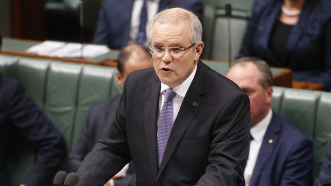 Treasurer Scott Morrison during his second Budget speech. Picture: Gary Ramage