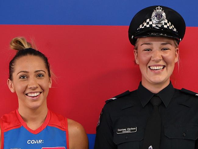 Western Bulldogs police women players Laura Bailey and Courtney Clarkson Picture:Wayne Ludbey