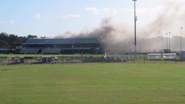 It was feared part of the clubhouse might collapse. Photo: Fire and Rescue Tweed Heads