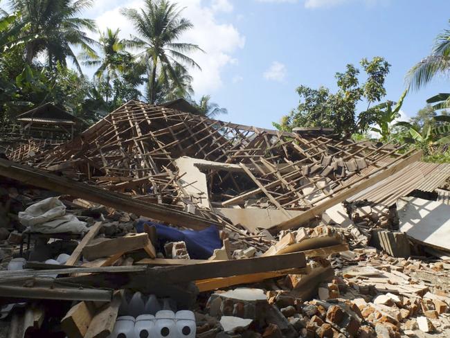 The powerful earthquake struck the Indonesian tourist island of Lombok, killing a number of people and shaking neighboring Bali. Picture: AP