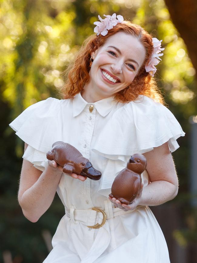 Emma Watkins at Taronga Zoo in Sydney launching Koko Black’s Critters Collection. Picture: Tim Pascoe