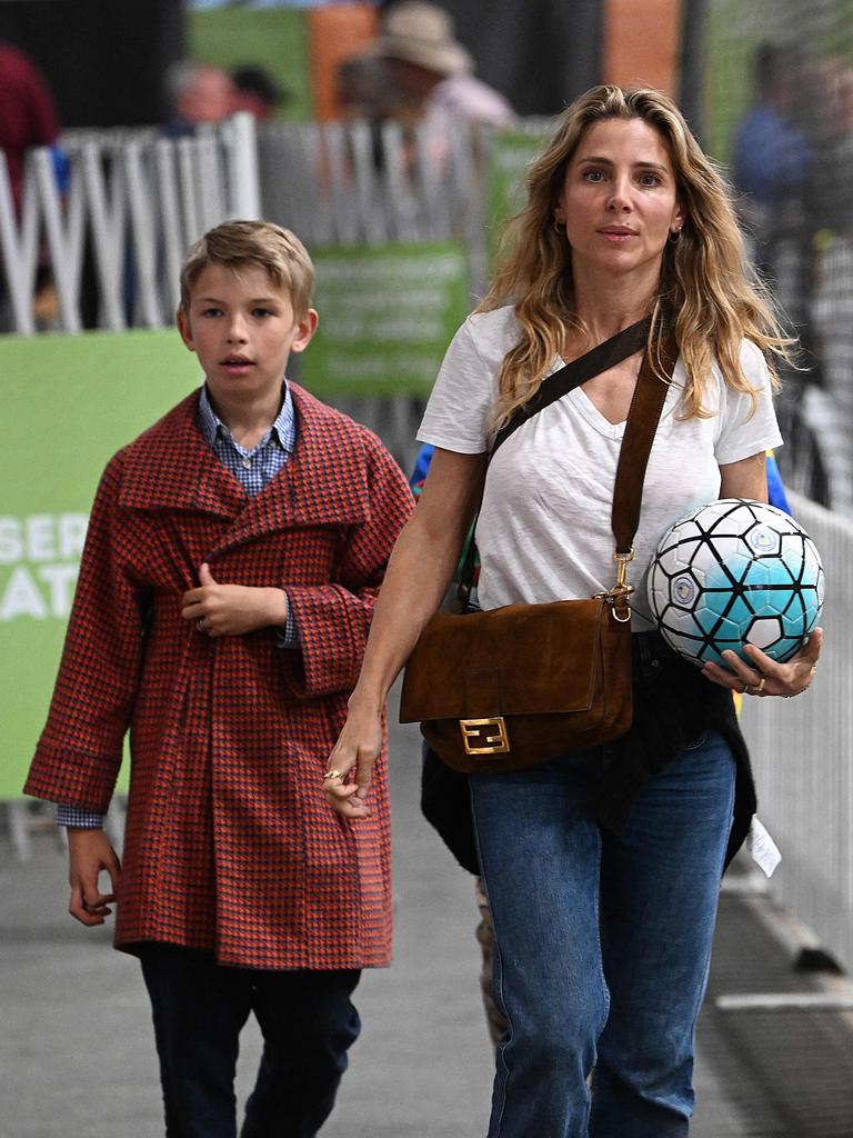 The Spanish actress enjoyed roaming the agricultural displays at the show. Picture: Lyndon Mechielsen/Courier Mail