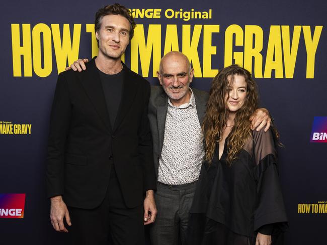 Legendary singer Paul Kelly with How To Make Gravy director Nick Waterman and songwriter Meg Washington.