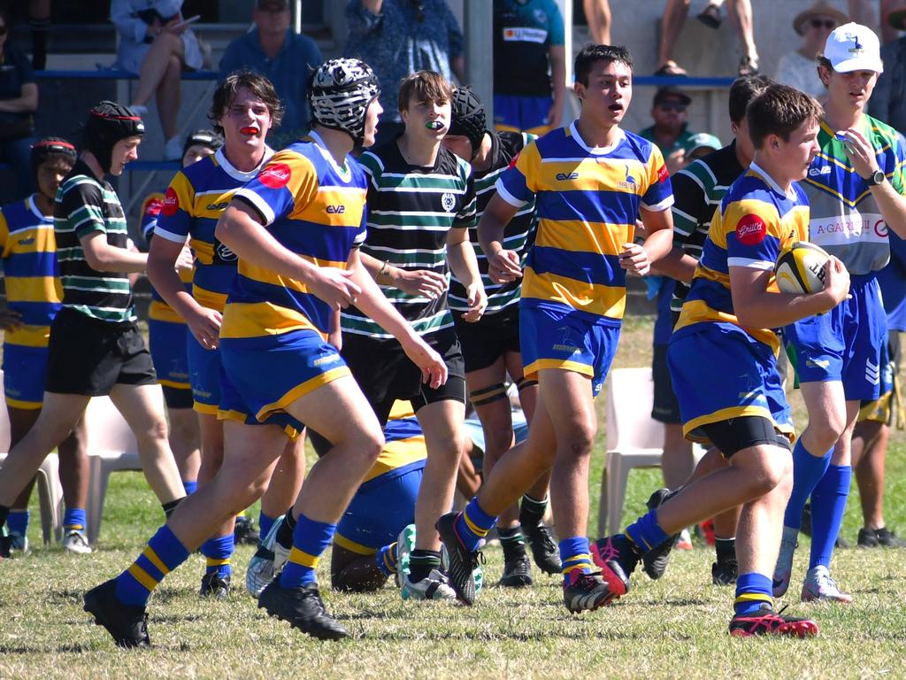 Brolgas hooker Nick Stokes, from the Ingham Cutters, on the charge for the U16 Brolgas in a good win over Brisbane Boys' College earlier this year. Players from throughout North Queensland are currently competing for slots on an U18 side to tour Japan early next year. Picture: Cameron