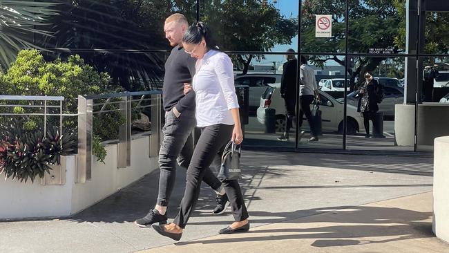 Trent Nathan Young (left) outside Southport Courthouse on Wednesday. Picture: Lea Emery