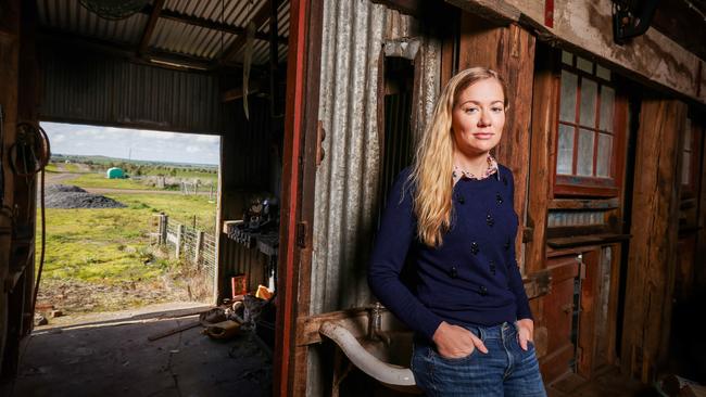 Filmmaker Leila McDougall on her family’s farm at Tatyoon: ‘I wanted to make something that raises awareness of mental health’. Picture: Nicole Cleary