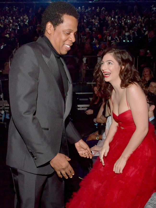 Jay Z and Lorde attend the 60th Annual GRAMMY Awards at Madison Square Garden on January 28, 2018 in New York City. Picture: Getty