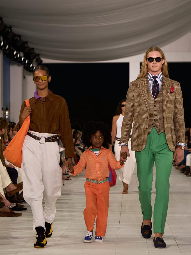 Models walk the runway at the Ralph Lauren show ahead of New York Fashion Week.