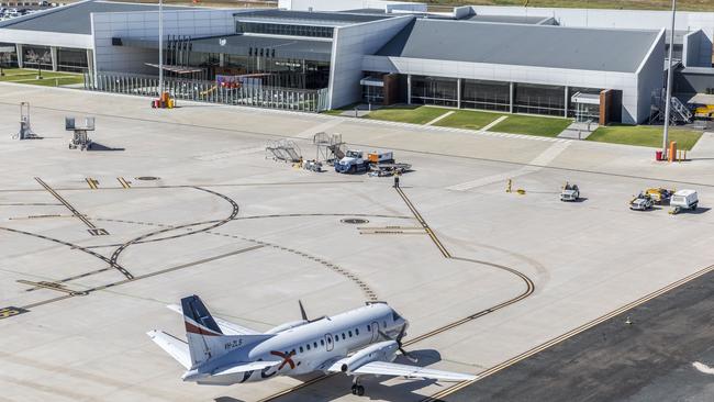 Wellcamp Airport, which is located near the state government’s new regional quarantine hub. Picture: Glenn Hunt