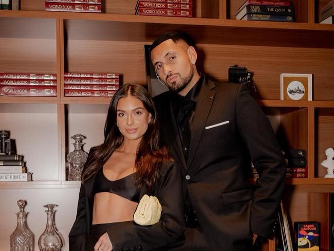 Nick Kyrgios pictured with girlfriend Costeen Hatzi on their Instagram accounts. Source: Instagram
