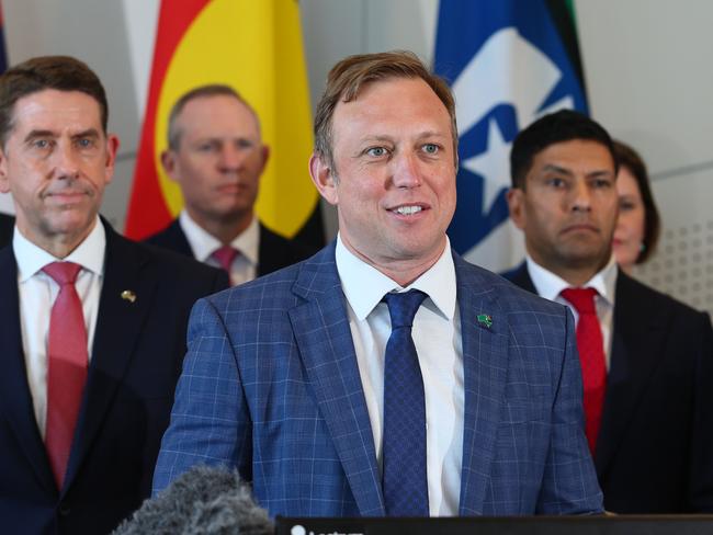 BRISBANE, AUSTRALIA - NewsWire Photos DECEMBER 18, 2023: Queensland Premier Steven Miles during a press conference in Brisbane. Picture: NCA NewsWire/Tertius Pickard