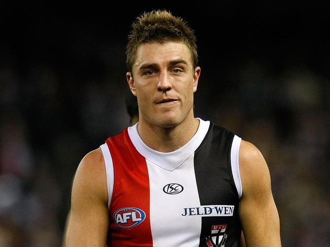 Sam Fisher of St Kilda leaves the field dejected after the AFL Round 07 match between the St Kilda Saints and the Carlton Blues at Etihad Stadium, Melbourne.