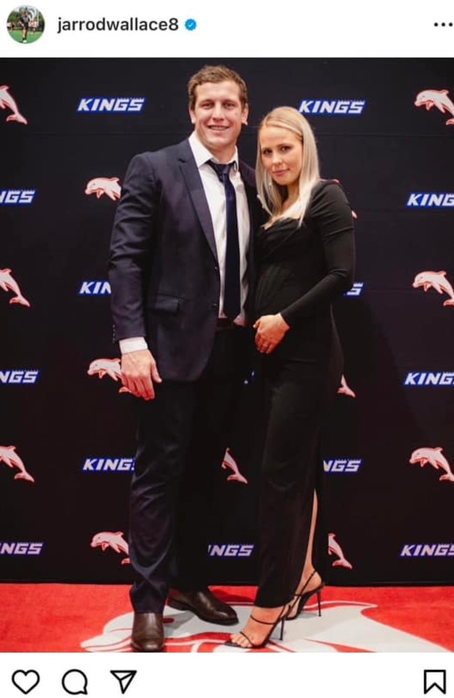 Dolphins player Jarrod Wallace posted a photo of him and his fiance, Shani Wells to instagram on Sunday evening.