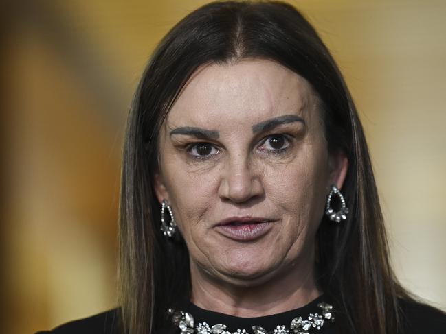 CANBERRA, AUSTRALIA, NewsWire Photos. FEBRUARY 8, 2024: Senator Jacqui Lambie holds a press conference at Parliament House in Canberra. Picture: NCA NewsWire / Martin Ollman