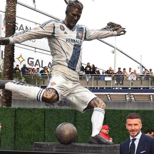 Now Beckham has a statue in his honour at the Legends Plaza in Carson, California. Picture: Mark Ralston/AFP