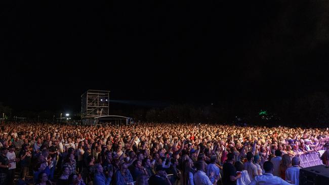 The crowd - estimated to be 10,000-plus - for Saturday night's GC600 concert at Broadwater Parklands, with Live, Foreigner and Sheppard on the bill Picture: MARK HORSBURGH