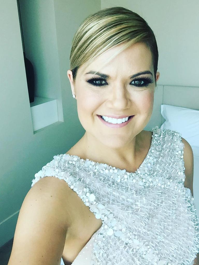 Sarah Harris ... "Game face on! Now just have to work on not tripping over.... HAIR/MAKEUP: @reneeelizabethtaylor DRESS: @georgeelsissa JEWELS: @gregoryjewellers AWKWARD SMILE: Model's own #TVWEEKLogies" Picture: Instagram