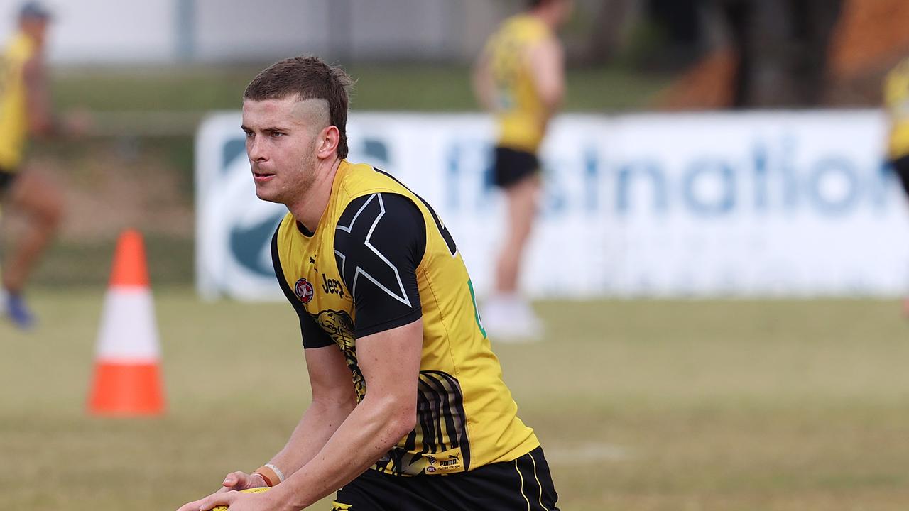 Callum Coleman-Jones is in front of Chol if the Tigers decide to play another ruckman. Picture: Michael Klein